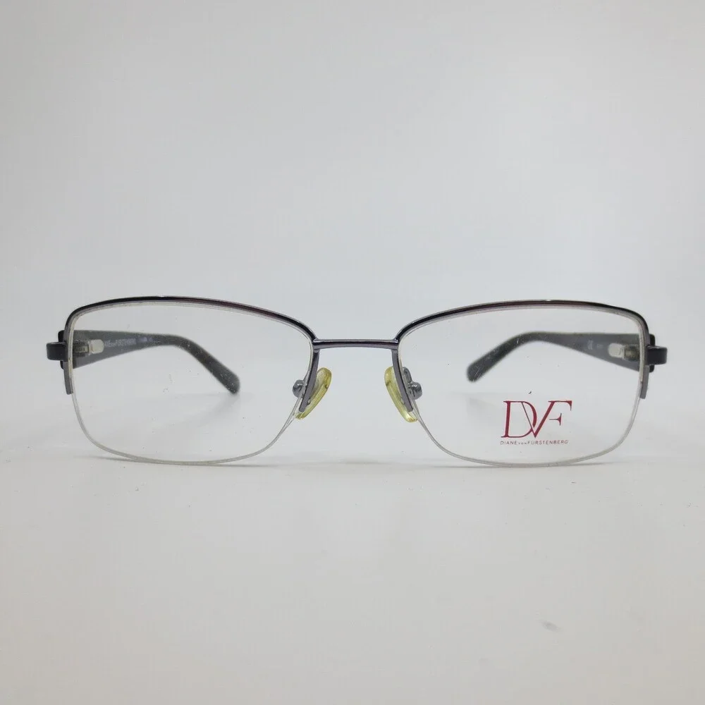 Diane von Furstenberg DVF8033 403 Navy Purple Semi Rimless Eyeglasses 50-16-135